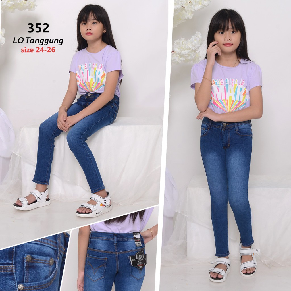 ( Size 24-26 ) MC girl Celana Jeans Panjang Premium Anak Tanggung / Celana Pensil Skinny Denim Anak Perempuan Lgo