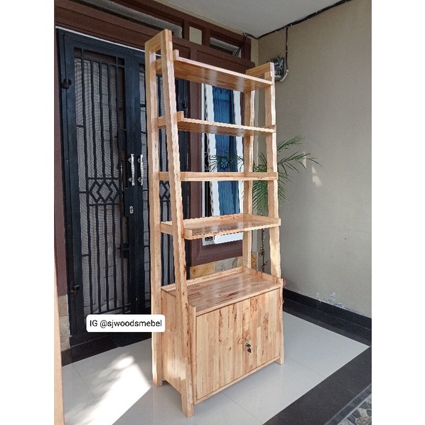 Rak multifungsi dari kayu solid / Finger joint laminated