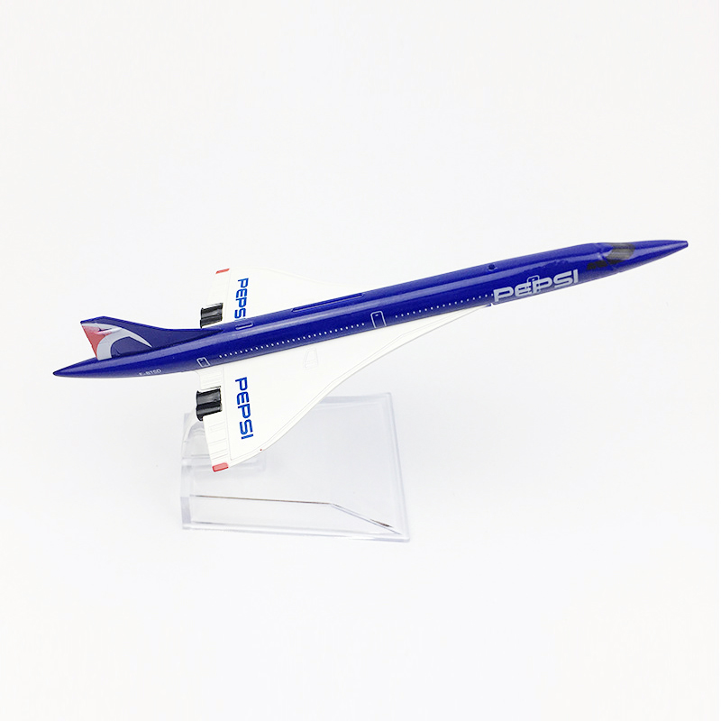 Miniatur Diecast Pesawat Pepsi Concorde Bahan Metal Warna Polos Ukuran 16CM