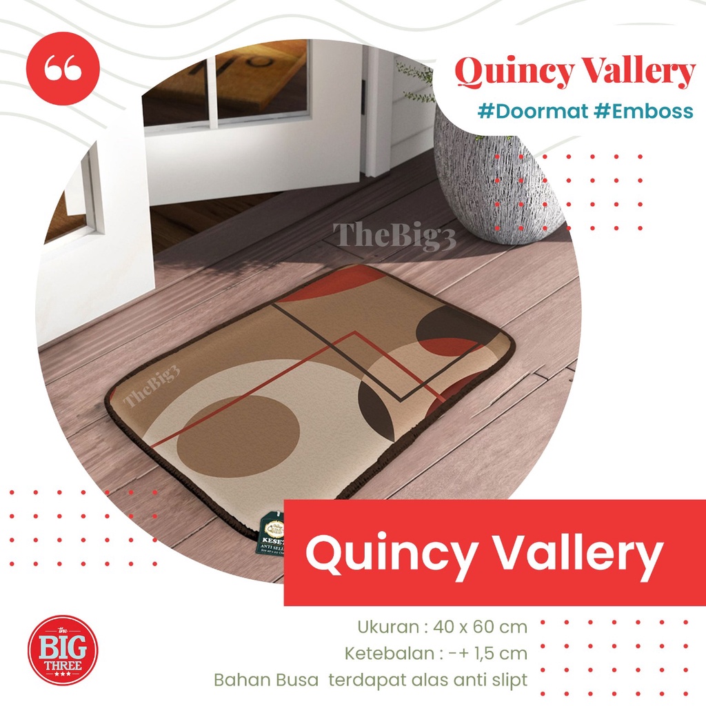 Vallery Quincy Keset EMBOSS Microfiber motif Minimalis Kiara Ameta Darwin Mateo Davin Rover Emeril Star Ivory Glory Joy Ferlia  - 40x60 ANTI SLIP