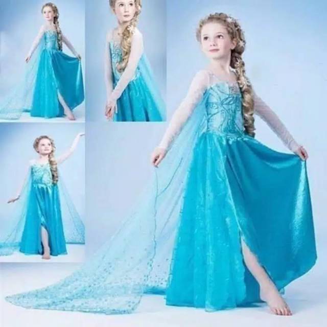 Dress Elsa Frozen /Kostum Elsa frozen /Dress Ulang Tahun Anak /Baju Anak