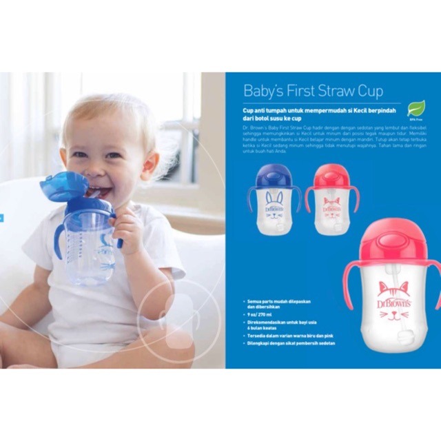 Dr.Brown's baby's First Straw Cup TC91010- Botol minum anak