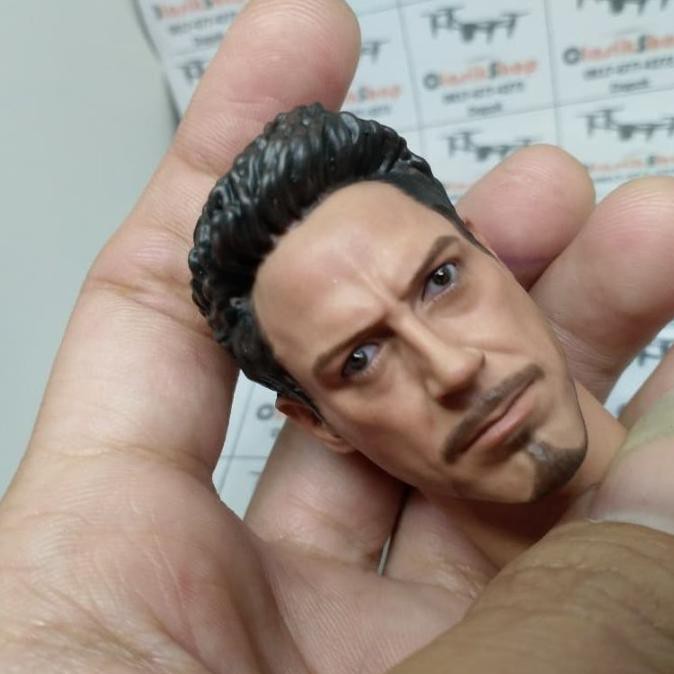 Paling Dicari] 1/6 Scale Tony Stark Head Iron Man Head Sculpt Bisa Untuk Hot Toys