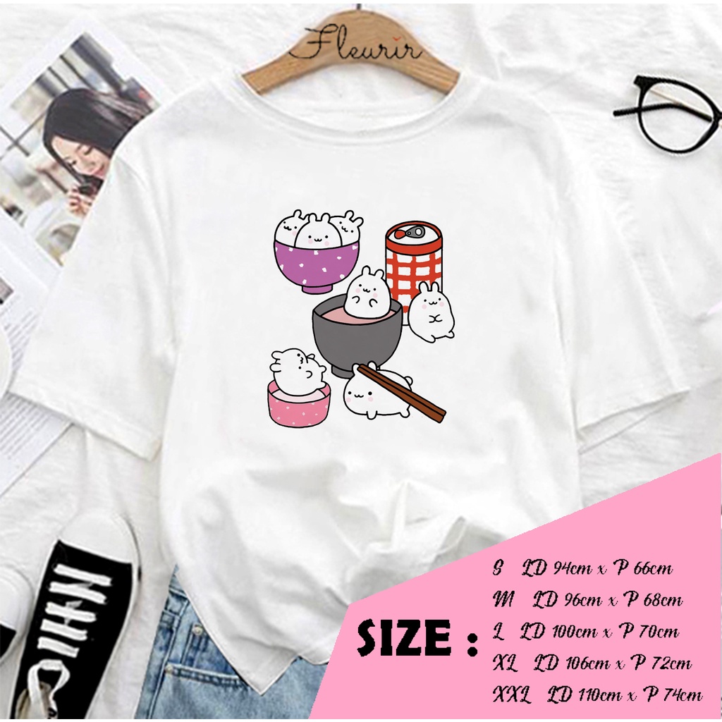 FLEURIR - COD KAOS KAWAII WANITA PRIA REMAJA DEWASA UNISEX TSHIRT JUMBO