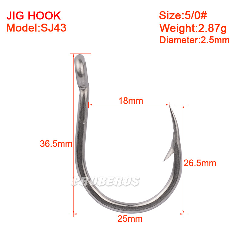 Sea Fishing Stainless Steel Hook Dengan Kait Hoop Berduri Kait Kapal Korosi Anti Air Laut Pengait Plat Besi