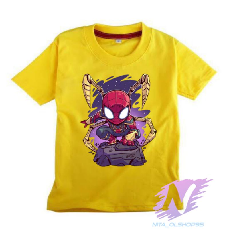 kaos anak Spiderman Marvel superhero movie terlaris