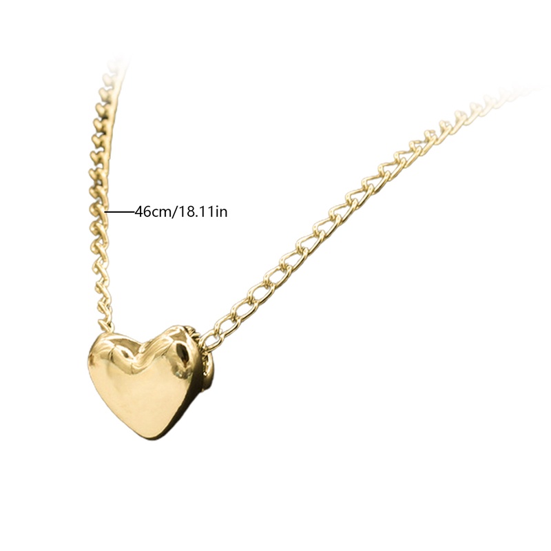Kalung Rantai Klavikula Desain Hati Warna Emas Gaya Korea Untuk Wanita