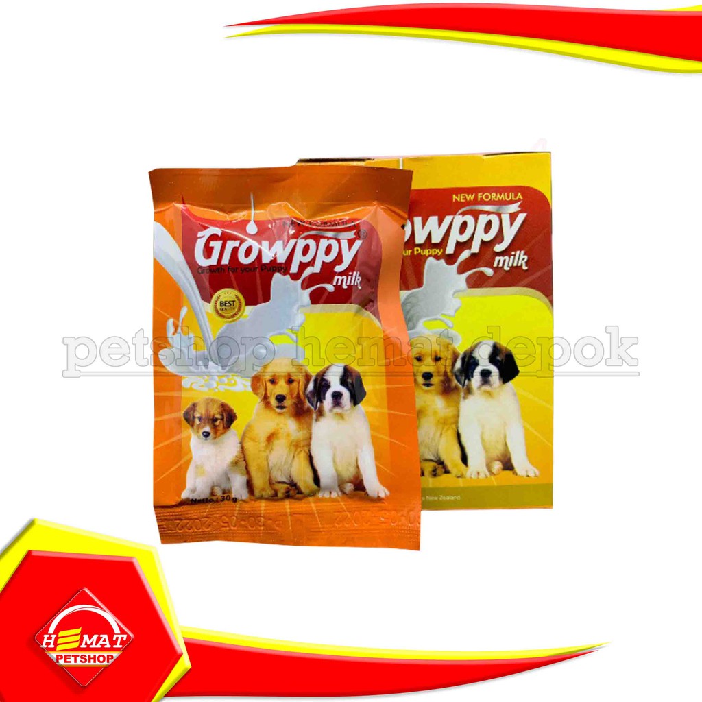 Growppy Dog Milk 20 Gram Sachet 20gr susu anjing