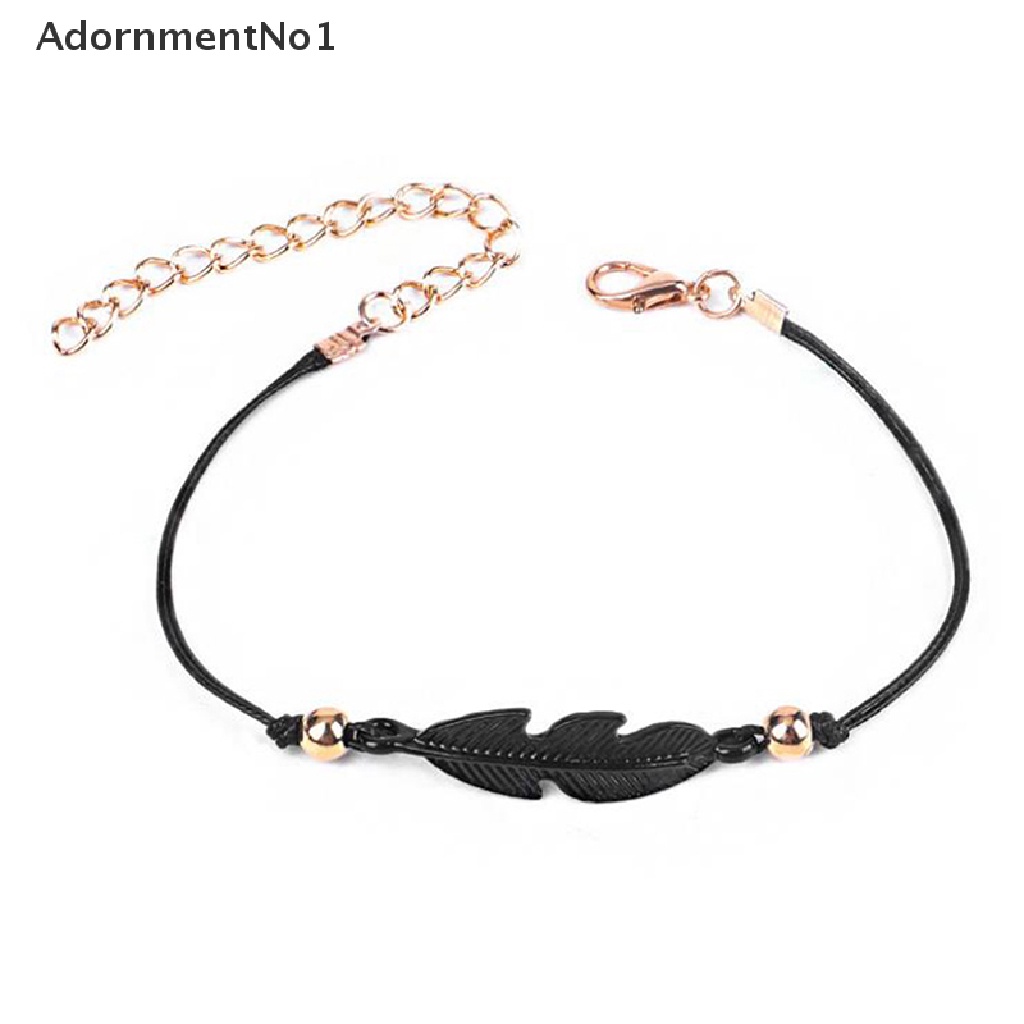 (AdornmentNo1) 4pcs / set Gelang Tangan Rantai Gaya Boho Motif Bulu / Bunga Teratai / Geometri Untuk Wanita