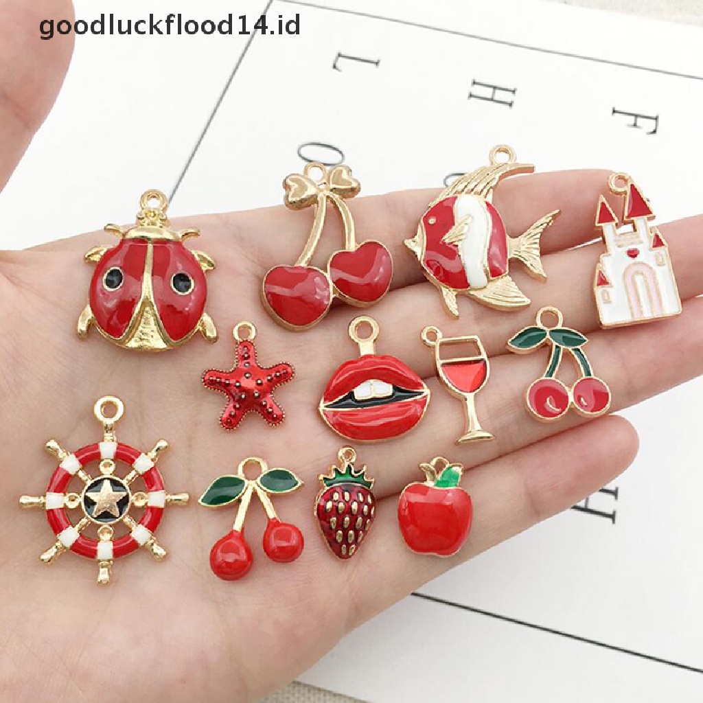 [OOID] 31Pcs/Set Fruit Animal Mixed Enamel Charms Pendants DIY Jewelry Making Craft ID