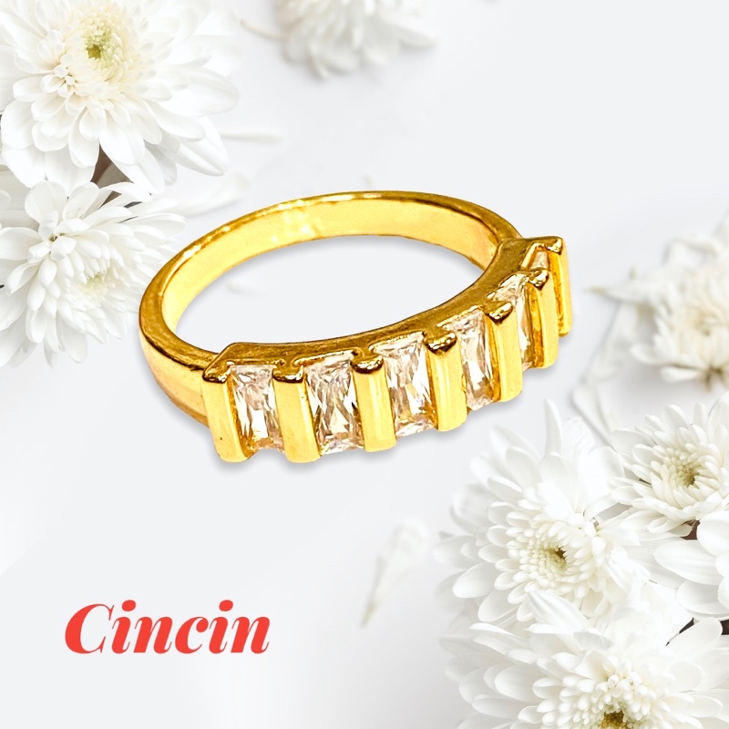 Cincin lapis emas //perhiasan replika berlian //cincin wanita //cincin