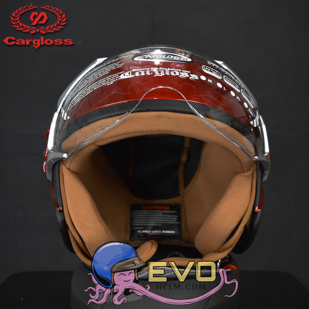 HELM CARGLOSS YRH HIJAB &quot;ORI&quot; - DEEP RED MET GLOSSY ORIGINAL HELM CARGLOSS HIJAB WANITA TERBARU