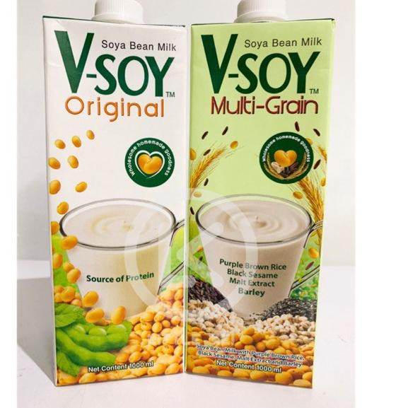 

Discount Today V-Soy Susu Kacang Kedelai / Soy Bean Milk UHT 1000 ml Multi Grain / Original