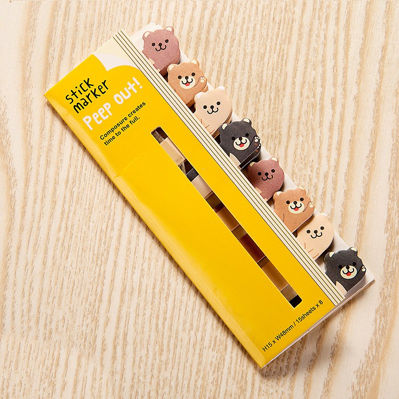 Sticky Note Stick Marker Peep Out-Bear