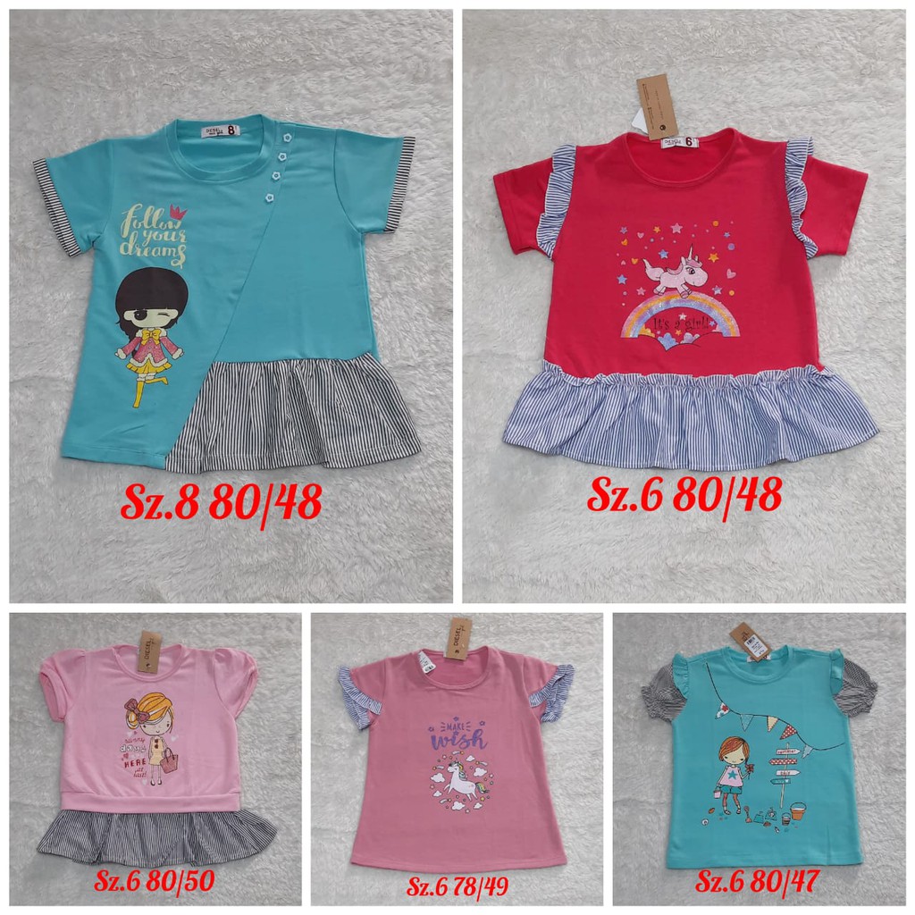 Diesel dan JJ Kids Atasan semi Sweater anak cewek lengan pendek merk original branded Ramayana