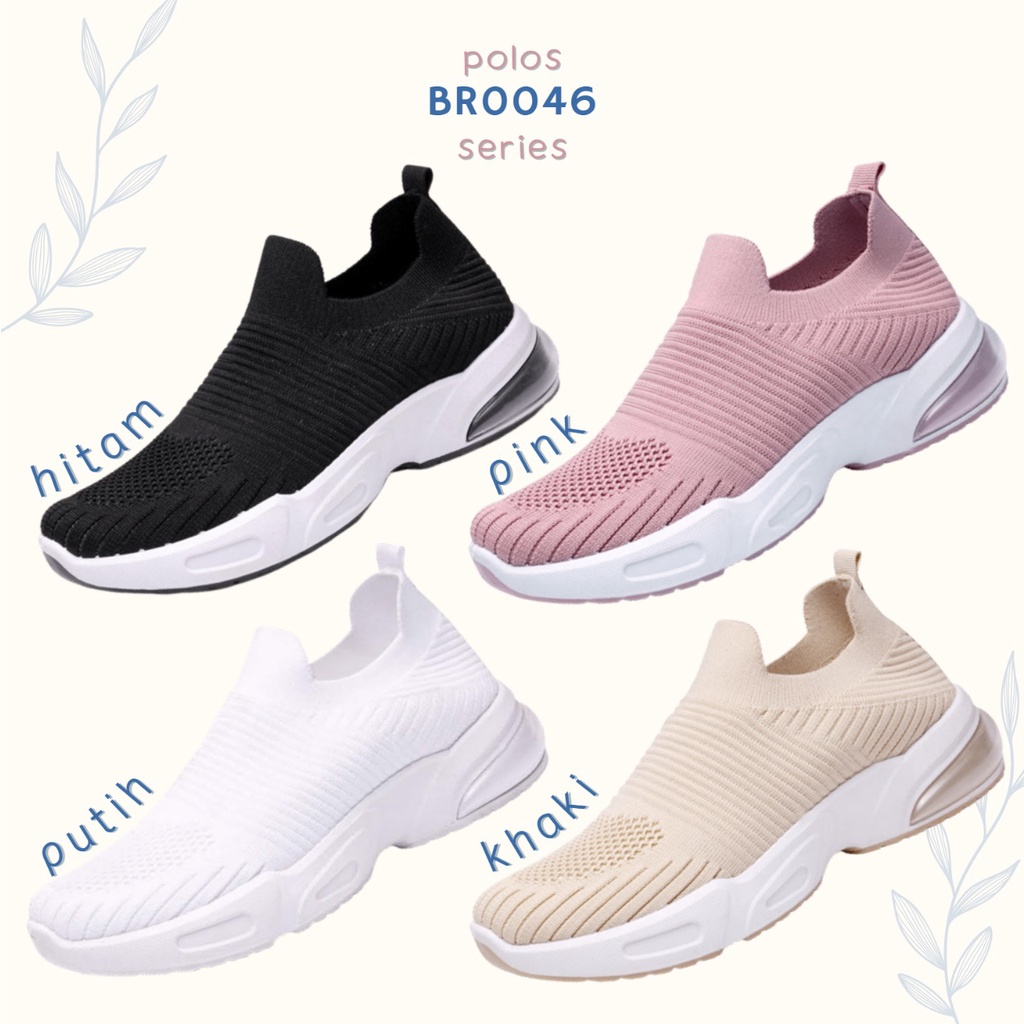 TOPGROSIR “FREE BOX” LV0046 Sepatu Slip On Wanita Import Sport Shoes Korea Sepatu Rajut Wanita