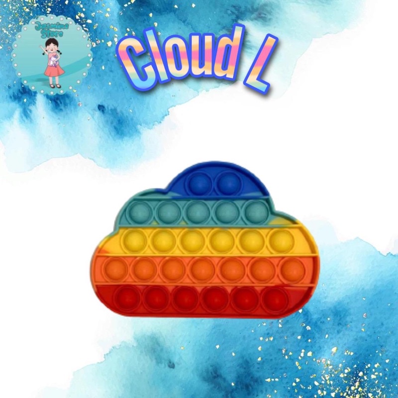 Ready Pop It Rainbow Murah/Fidget Pop It Rainbow Free Kelereng/Free Bonus-Cloud