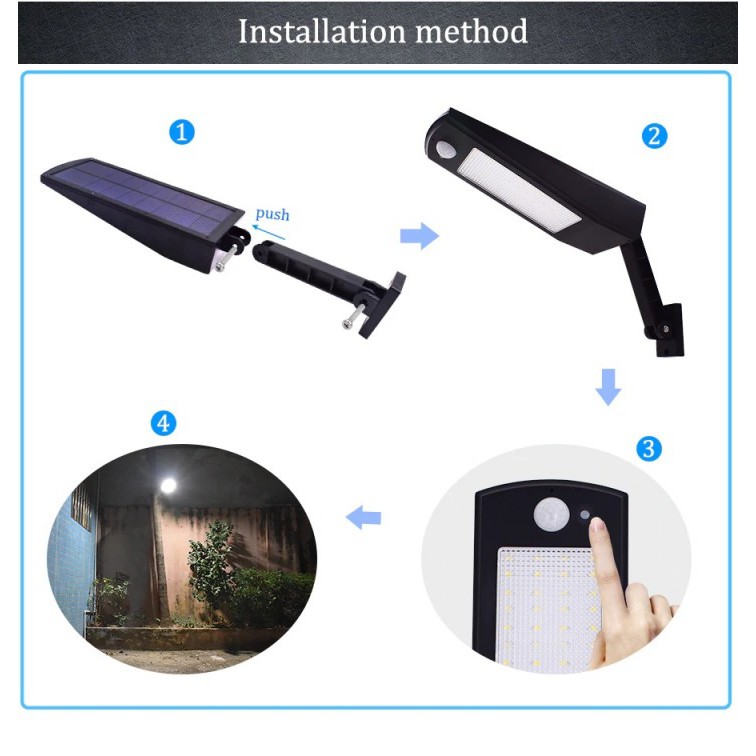 HBT-1619 - 900 Lumens Rotatable Motion Sensor 48 LED Solar Lamp Light