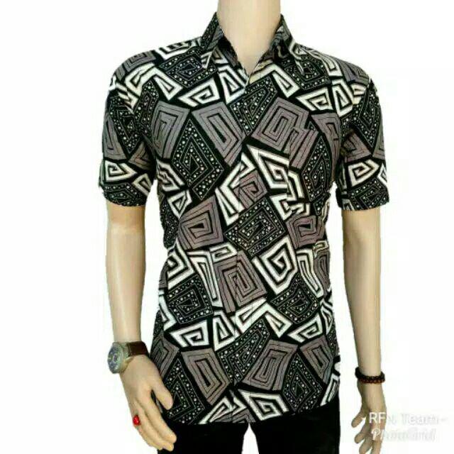 Bswart Batik Hrb026 Kenongo Hem Pendek Padi Pekalongan M L Xl Batik Pria Murah Modern Grosir