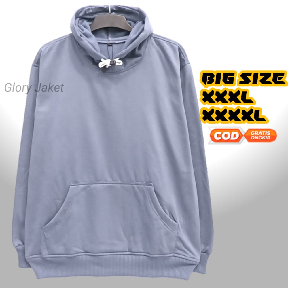 Sweater Hoodie Polos Big Size Pria Wanita Cewek Cowok XXXL XXXXL