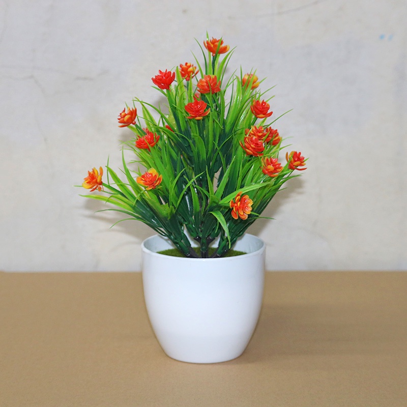 Swopply PT39 Pot Tanaman Hias Bunga Hias Plastik Ornamen Pot Bongsai Artificial Flower Decoration