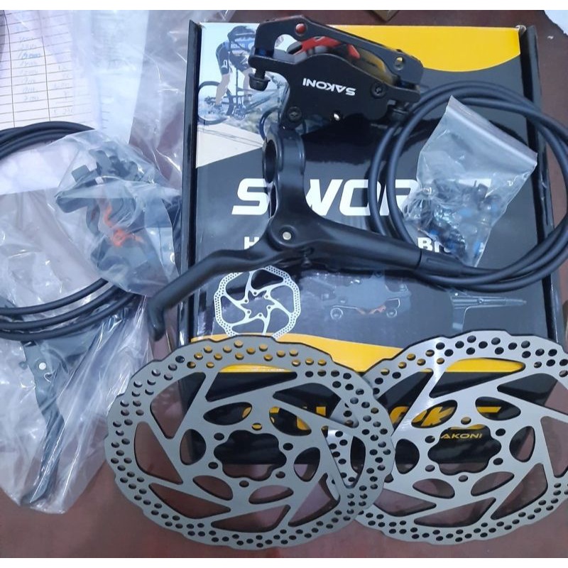 Brake set Rem Hidrolis Discbrake Set S Works Sakoni Sepeda MTB Lipat Seli Minion