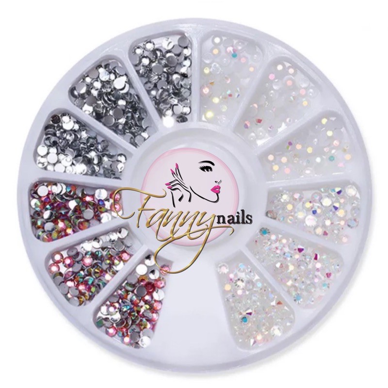 NAIL WHEEL ACC CRYSTAL AB RHINESTONE NAIL ART MIX COLOR / mutiara nail acc swarovski