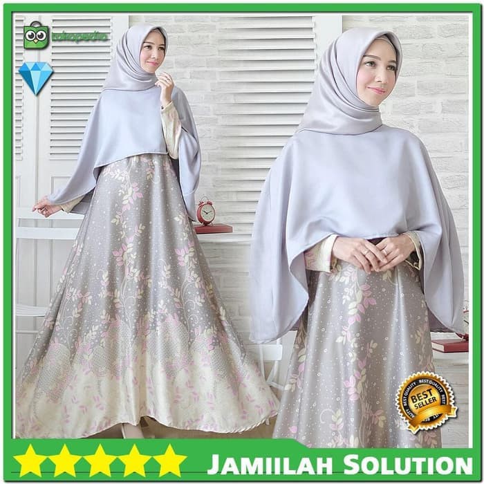 Baju Gamis Wanita Long Dress Muslim Syari Pinggang Karet Good Qualit