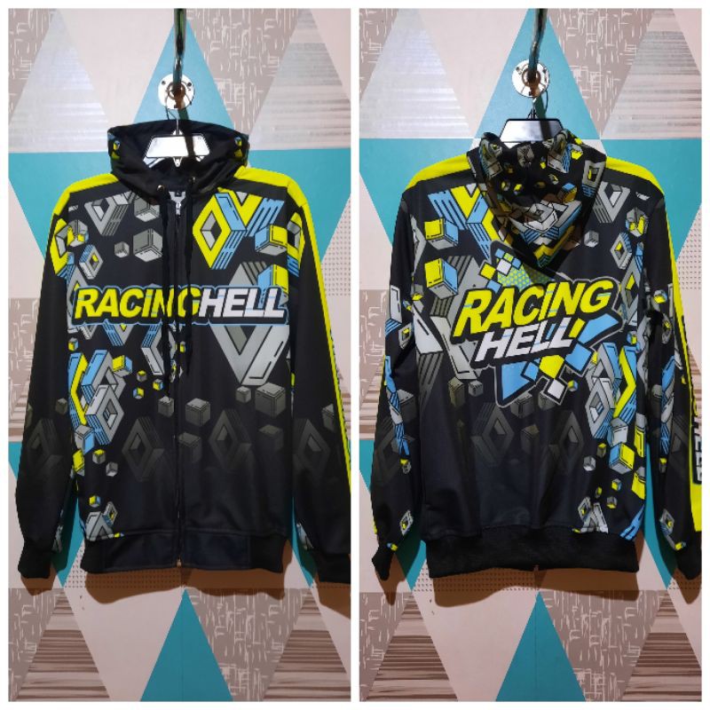 Jaket Hoodie Racinghell Full print ll Zipper Racinghell Full Print