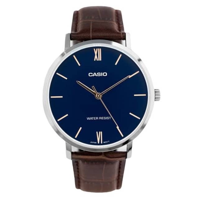 JAM TANGAN PRIA CASIO MTP-VT01L-2BUDF / MTP-VT01L-2B ORIGINAL & BERGARANSI