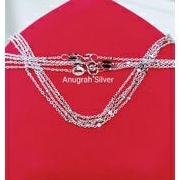 (COD)Kalung anak jedar perak asli 925 warna putih kilau/Silver lapisan emas putih murni!!!
