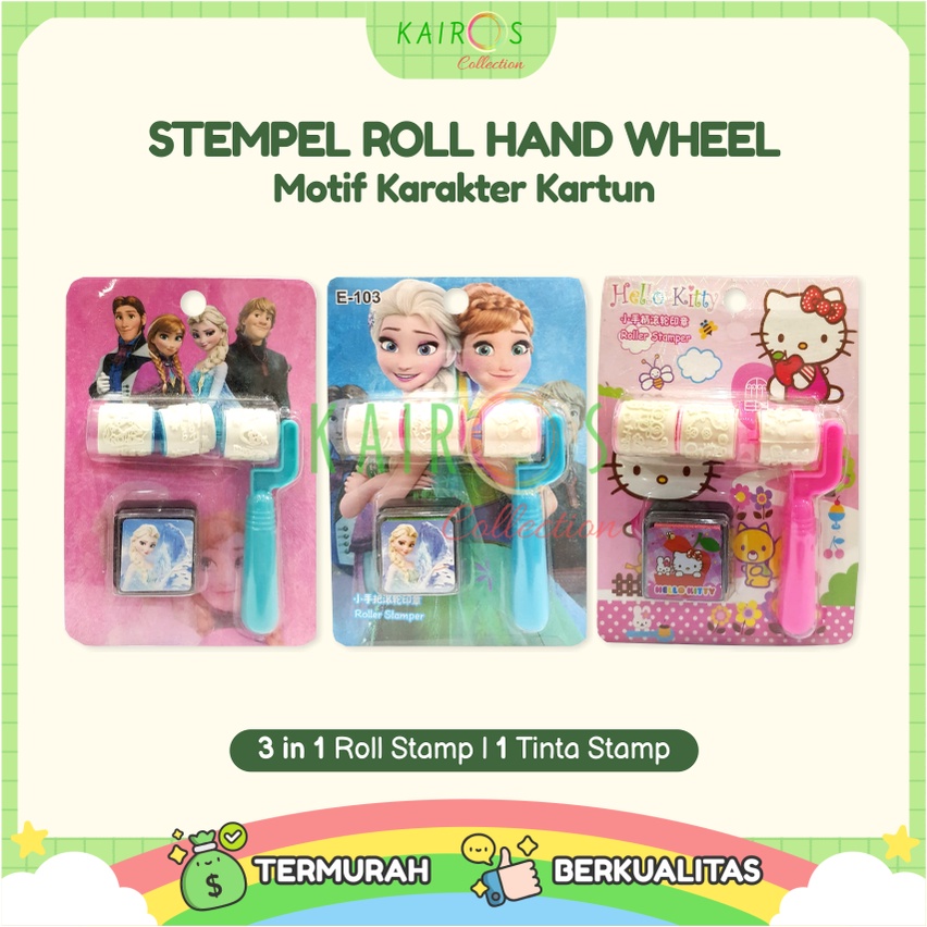 Stamp Handle Wheel Seal Karakter Cap Untuk Anak Stempel Putar Anak - Mainan Stempel Anak