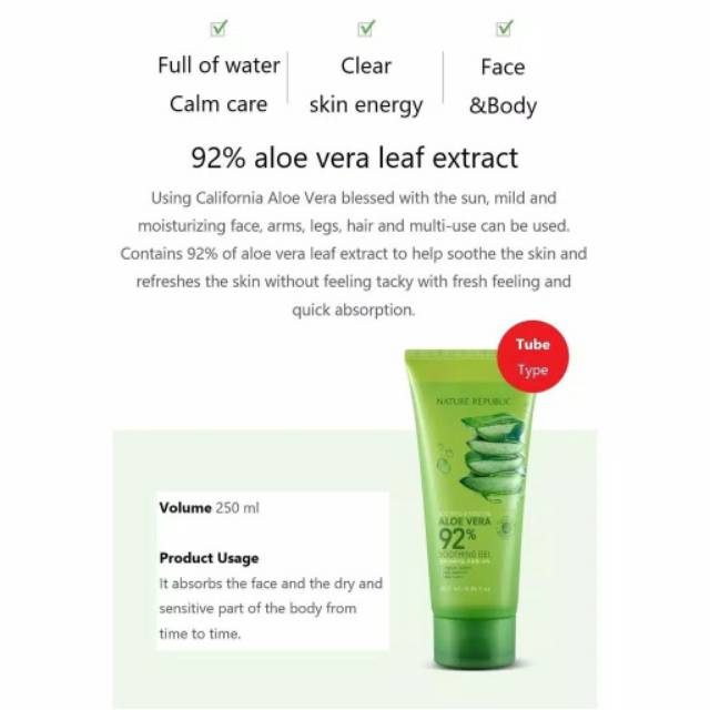 Autumn Soothing &amp; Moisture Aloe Vera Soothing Gel Tube 100 ml