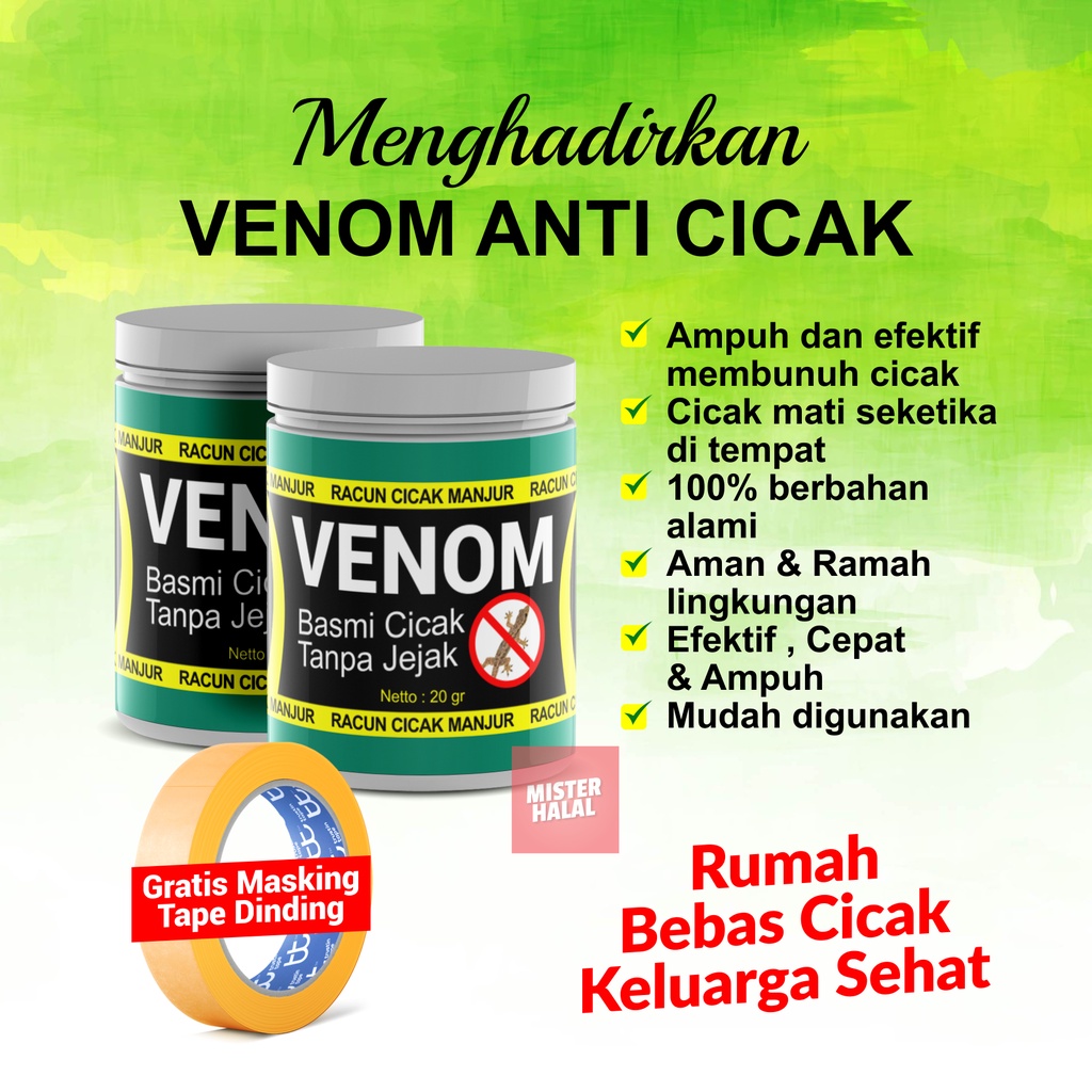 VENOM ANTI RACUN CICAK - Matikan Cicak Tokek Kecoa Dalam Sekejap, Basmi Cicak Yang Mengganggu, Rumah Bebas Cicak, Bersih Dari Kotorannya &amp; Najis, 100% Original