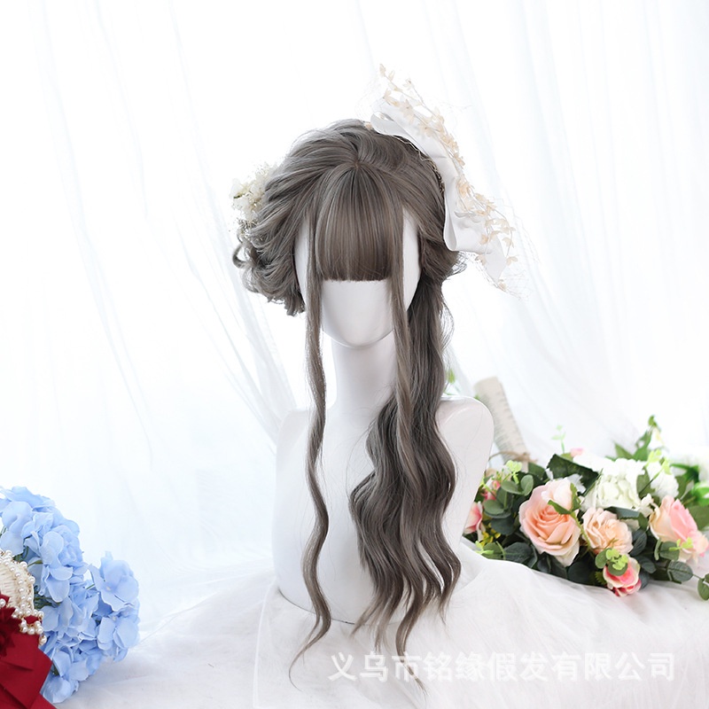 WDA-27 wig daily jepang korea kpop hitam panjang wavy natural rambut palsu