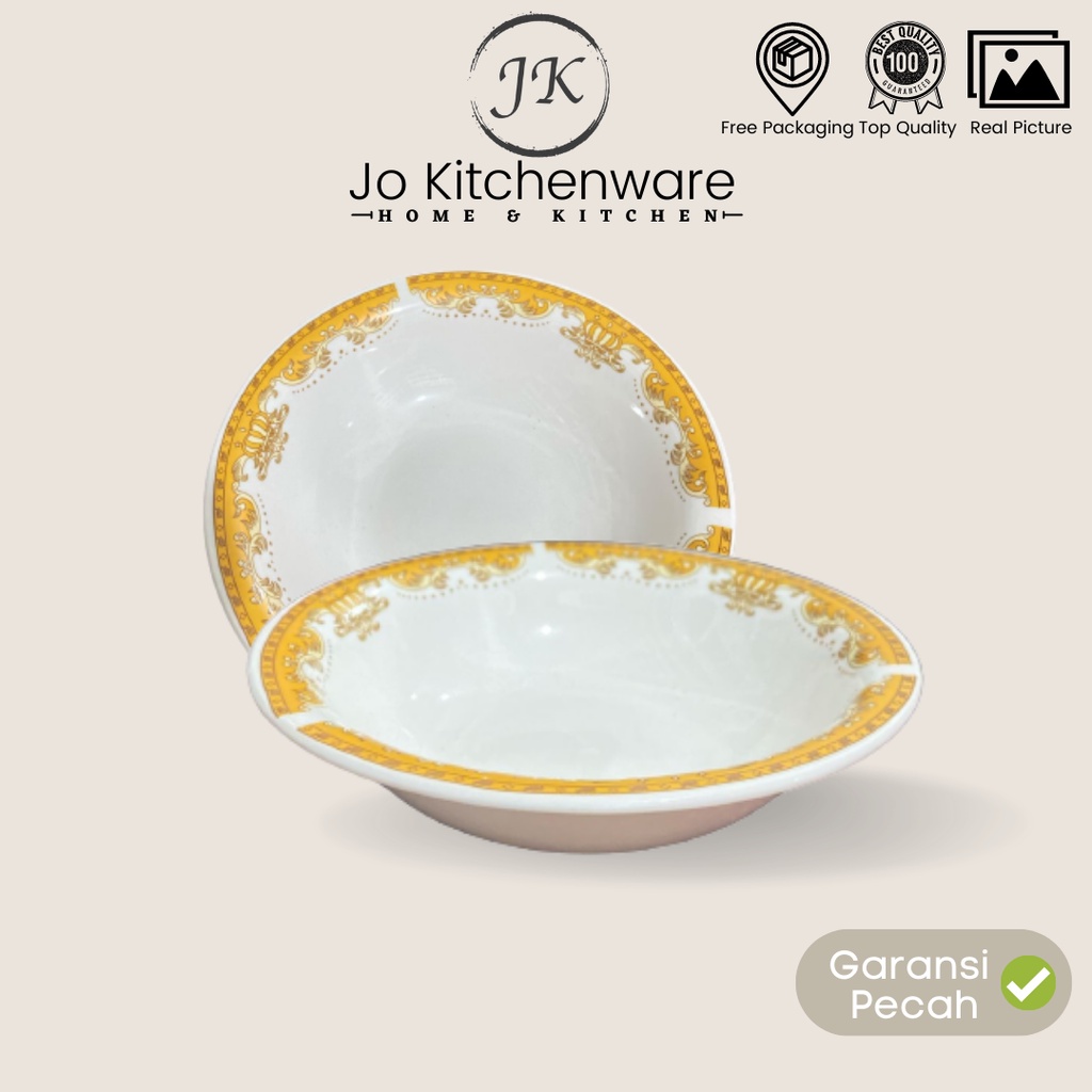 Mangkok keramik 7.5 inch motif kembang mahkota serbaguna
