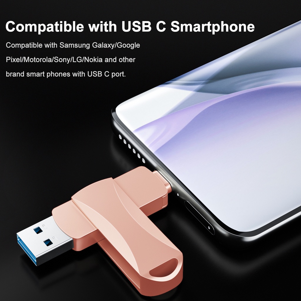 2 in 1 Flashdisk OTG Tipe C Dual Drive USB 512GB