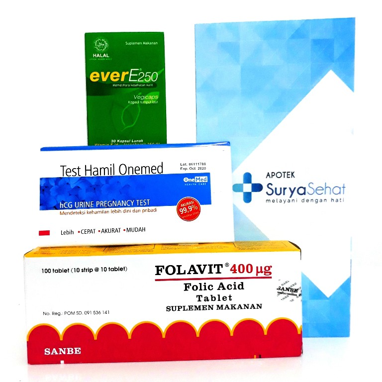 Paket Promil A 60 hari Best Seller! Program Hamil (2 bulan) Folavit Ever E Tes Pack