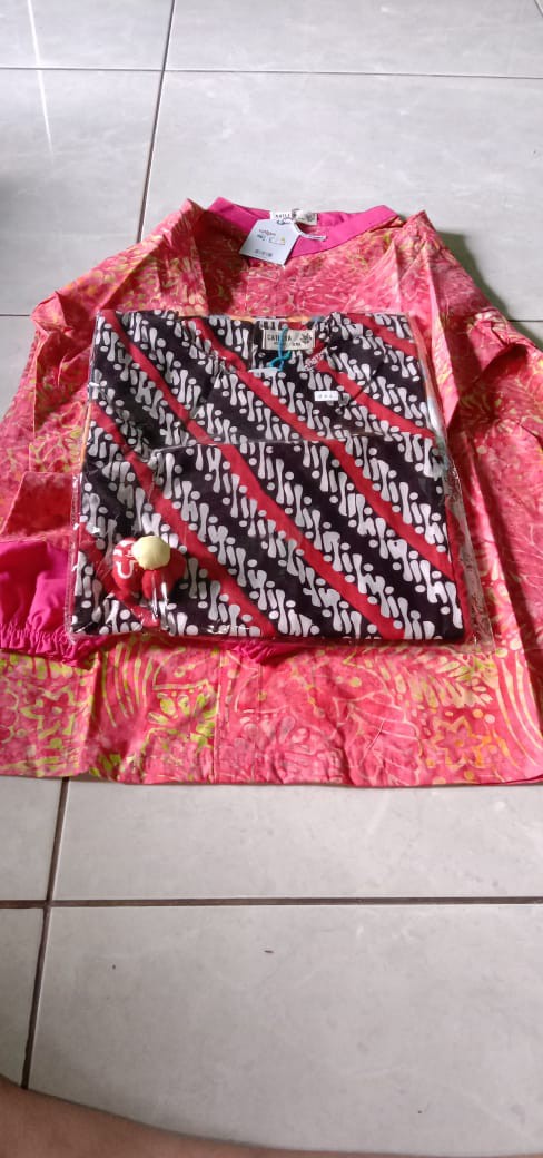 Baju Atasan Batik Anak Perempuan Lengan Panjang Edelweis Series Merah