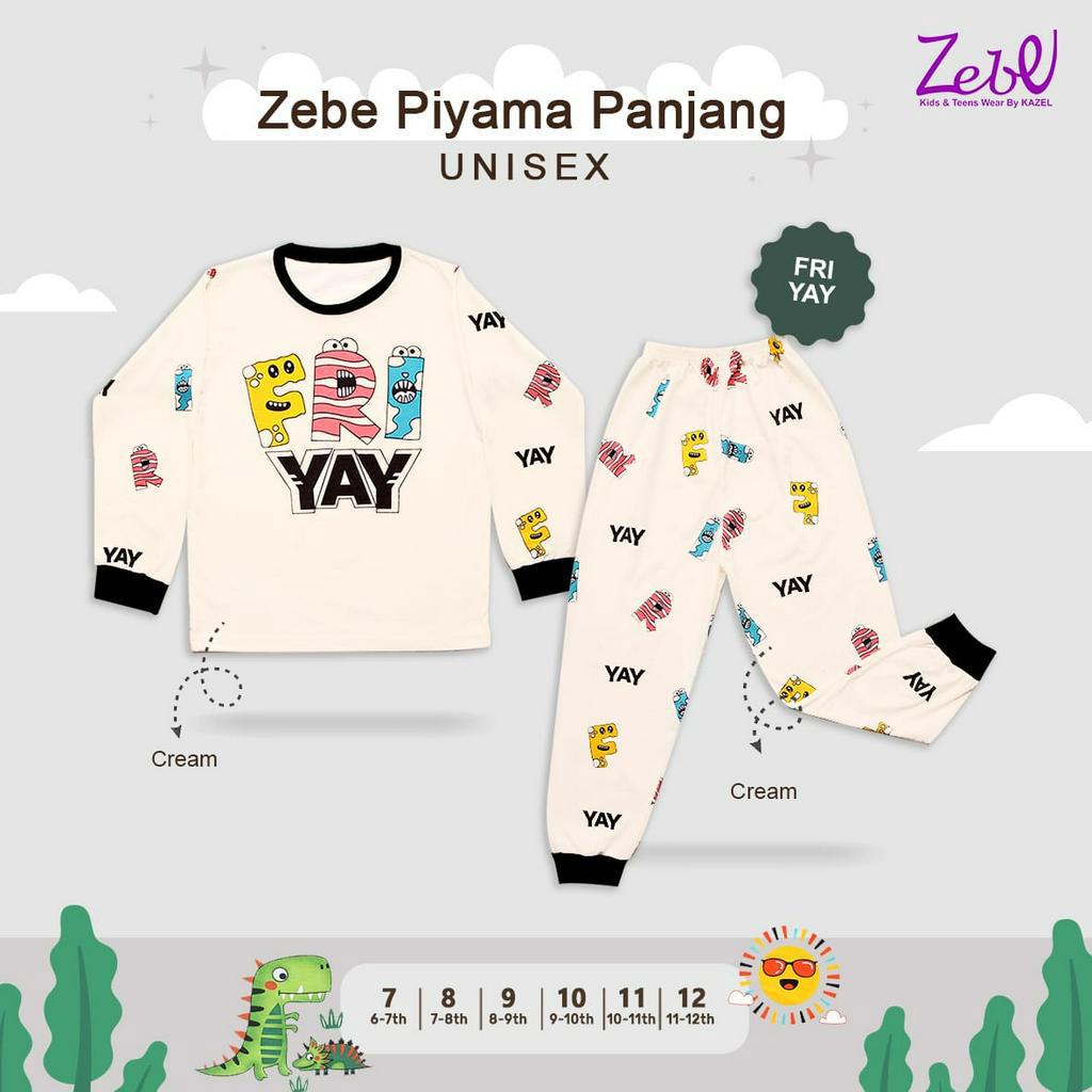 Zebe Piyama Unisex Edition (6-12 tahun) - Setelan Panjang