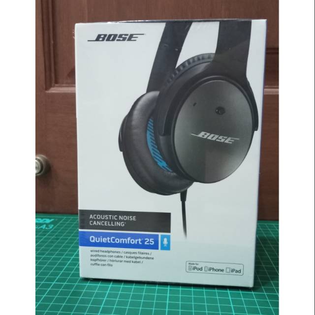 Bose QuietComfort 25 Headphones Over-ear Noise Cancelling Hitam dan Putih