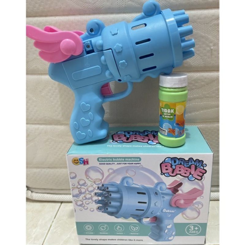 ~ PIYOSHI08 ~ Mainan Bubble Model Pistol Gelembung Sabun Elektrik Otomatis 10 Hole Blower &amp; Refill MA46