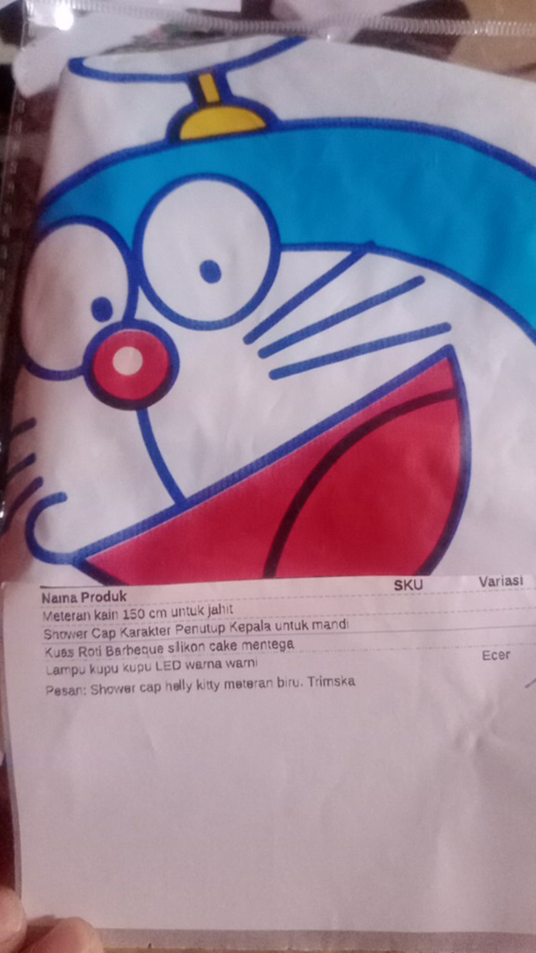 Shower Cap Karakter Penutup Kepala Untuk Mandi