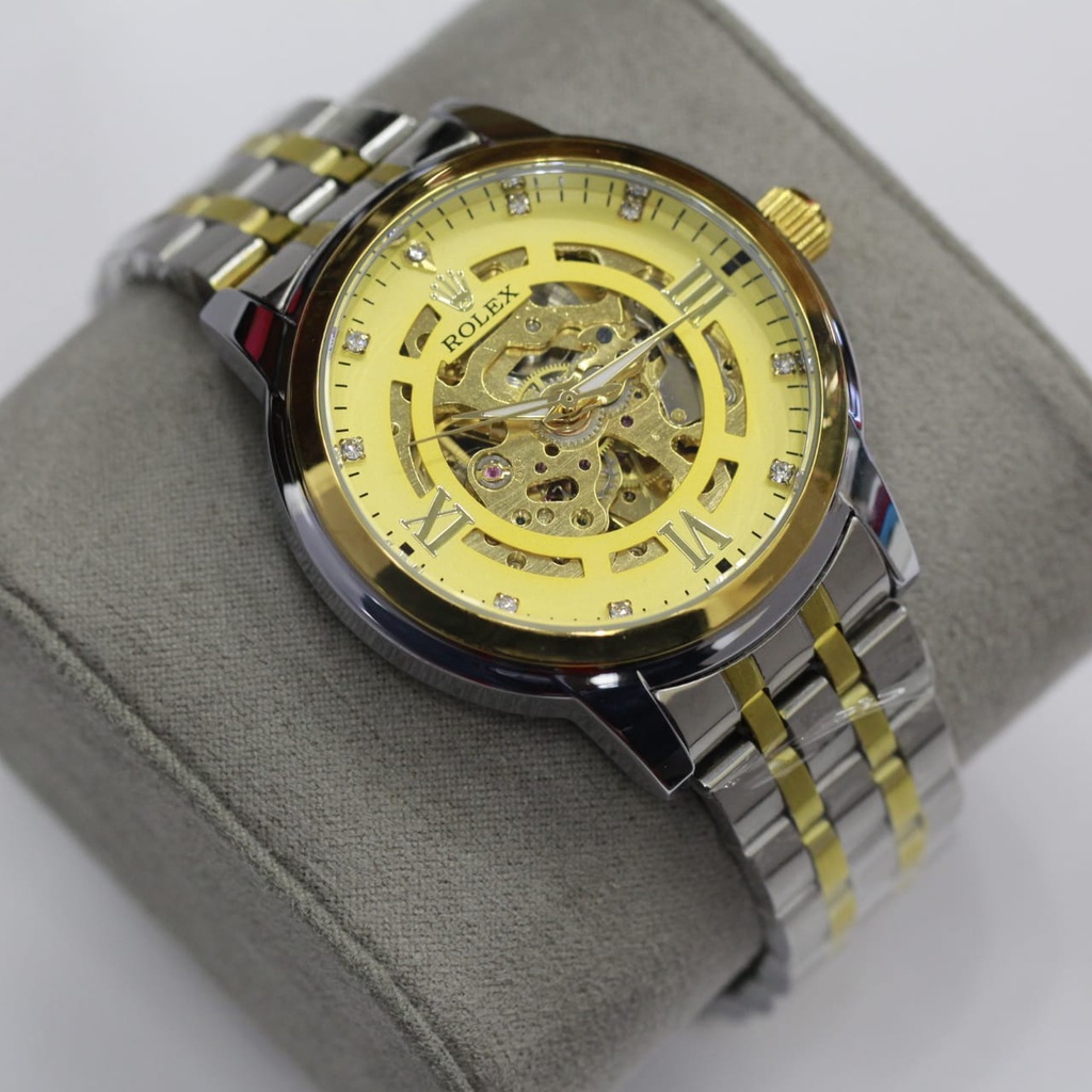 JAM TANGAN PRIA ROLEX SKELETON AUTOMATIC STAINLESS STELL/(SUPER PREMIUM) JAM TANGAN ROLEX AUTOMATIC OTOMATIS JAM ROLEX PRIA/JAM TANGAN PRIA AUTOMATIC TERBARU DAN TERLARIS