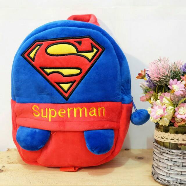 Ransel anak import boneka kapten ironman spiderman superman batman ransel anak sekolah kado laki