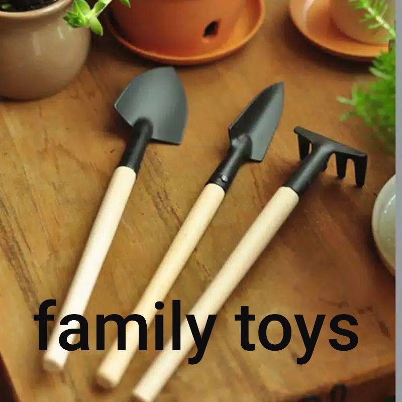 family games Sekop garukan cangkul set mini 3in1 alat berkebun tanam garden tools