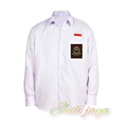 Baju Seragam SMA Lengan Panjang Emblem Bordir Bahan Oxford