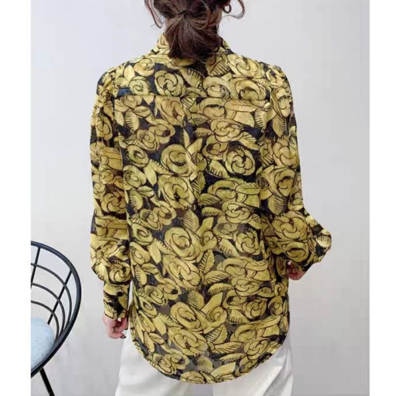 MDLV ~ 8595# Anaclara Printed Shirt Kemeja Wanita Fashion import