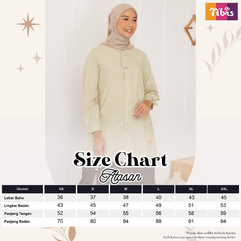 Nibras Atasan NA 47 Bahan Cordova Solid Kemeja Wanita Muslimah Simple Polos Formal OOTD