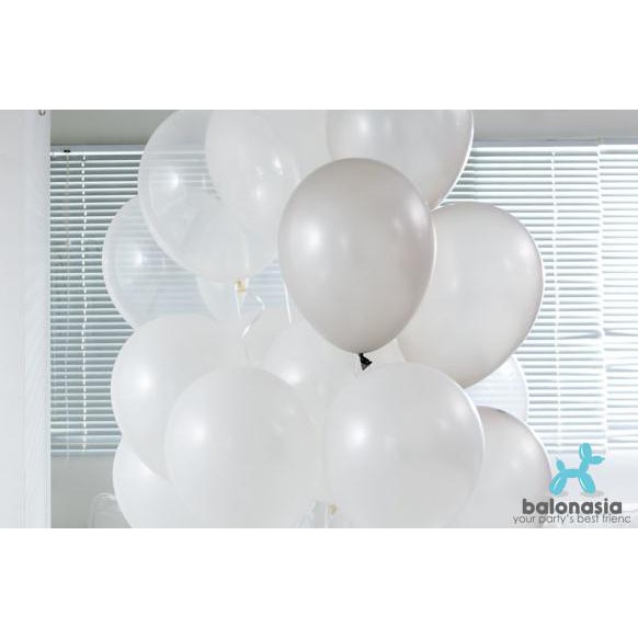 Balon Metalik Mix 60 pcs ( Silver, Putih, Transparan )